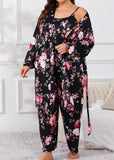 Comfy 3-Piece Pajama Set – Robe, Camisole & Long Pants