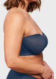 Strapless Mesh Balconette Underwire Bra