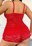 Sexy Plus Size Lace Camisole & Panty Set