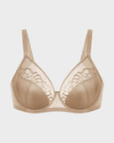 Plus-Size Pearl Shimmer Lace Minimizer Bra