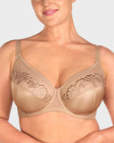 Plus-Size Pearl Shimmer Lace Minimizer Bra
