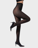Semi-Sheer Black Polka Dot High-Waist Tights