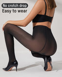 Semi-Sheer Black Polka Dot High-Waist Tights