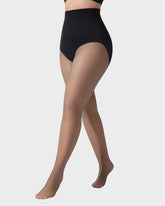 Semi-Sheer Black High-Waist Shaping Tights – Thin & Fleece-Lined