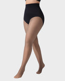 Semi-Sheer Black High-Waist Shaping Tights – Thin & Fleece-Lined