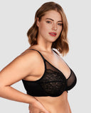 BOGO🔥Unlined Mesh Full Coverage Lace Minimizer Bra