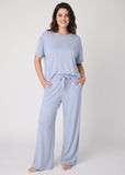 Women's Breathable Pajama Set with T-Shirt & Pocket Pants