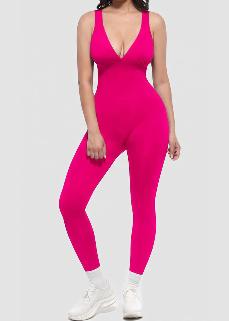 Deep V Tummy Control Sculpting Jumpsuit