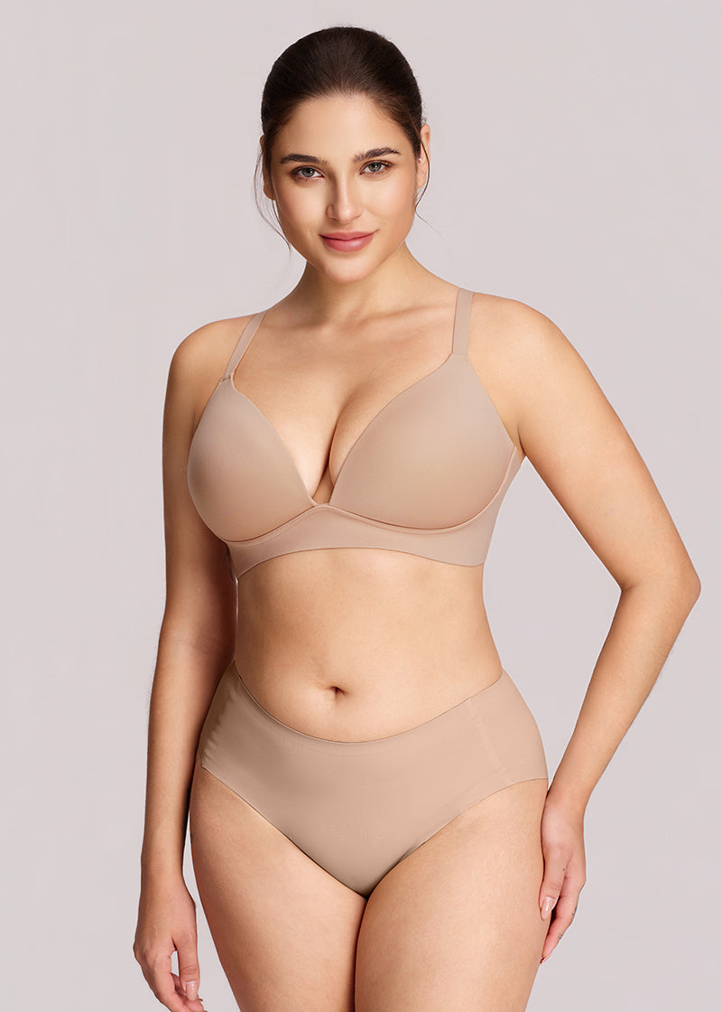 Comfort Wireless Deep V Plunge Bra