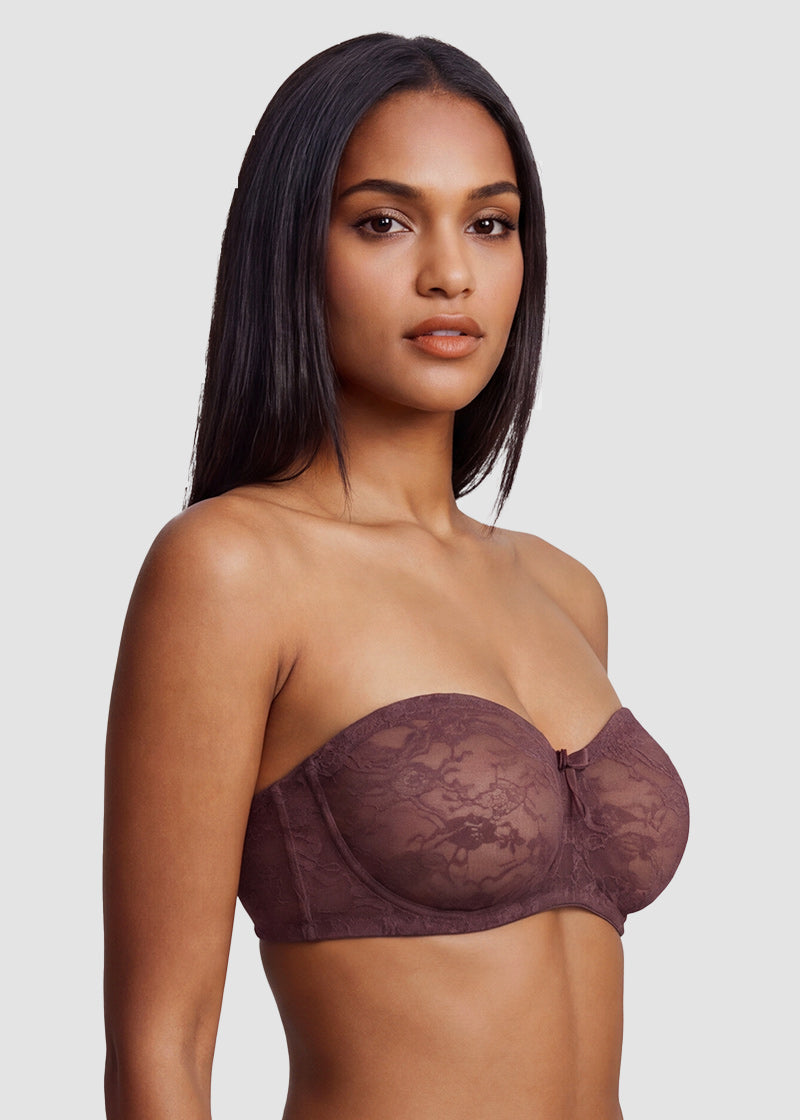 Stay-Put Strapless Lace Push Up Bra