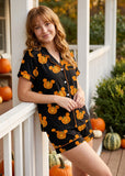 Cute Halloween Cartoon Print 2-Piece Pajama Set