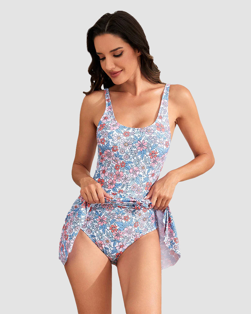 LilyLove® Floral Print Tummy Control Swimdress