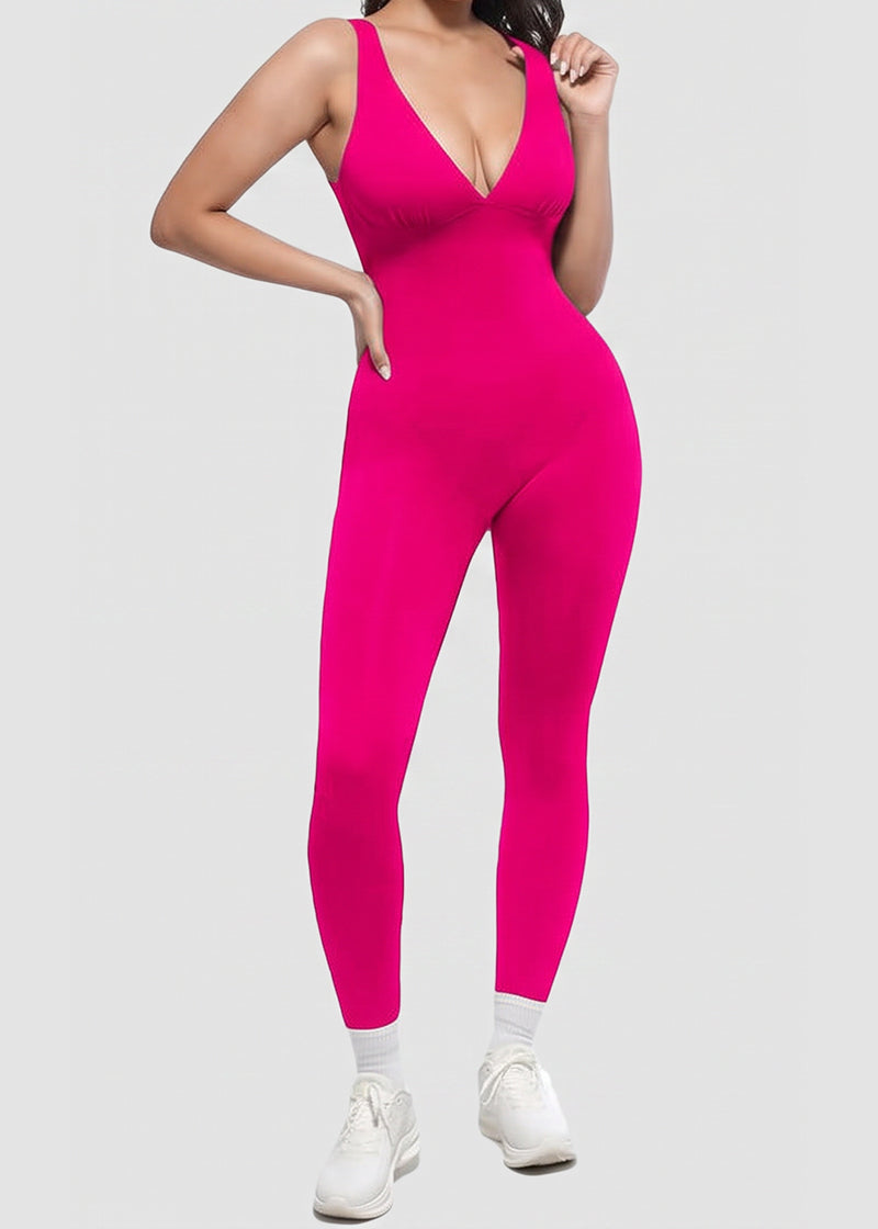 Deep V Tummy Control Sculpting Jumpsuit
