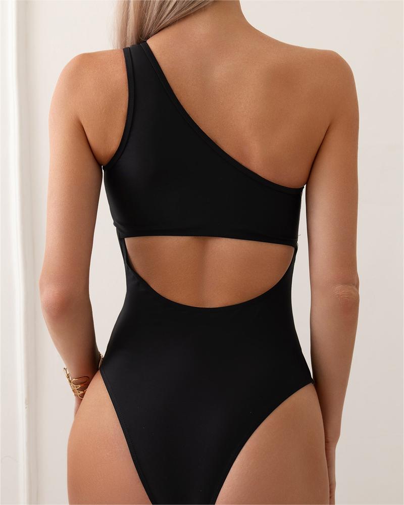 Lily Love® One-Shoulder Mesh One-Piece Swimsuit