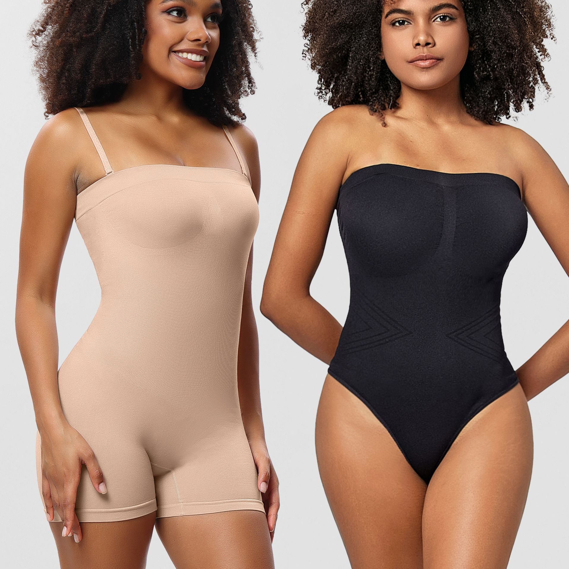 LilyLove® Strapless Slip Shapewear Bodysuit-Removable shoulder strap