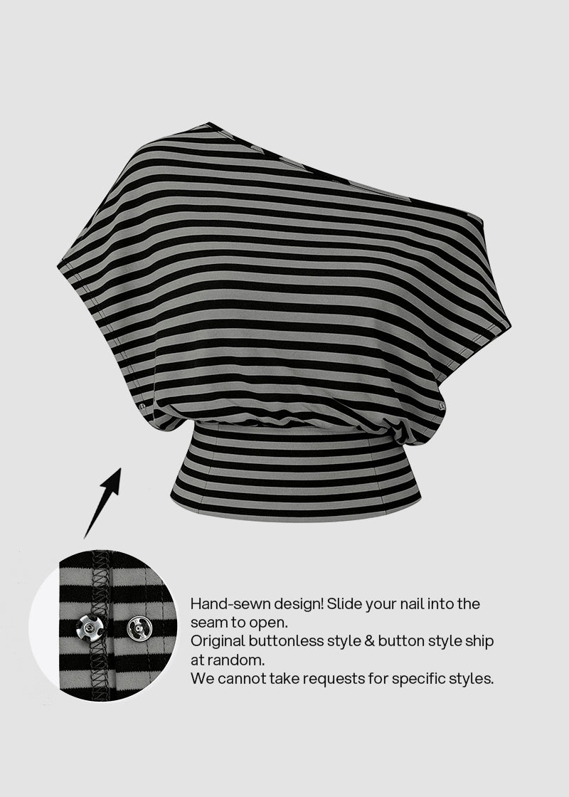 Off-Shoulder Y2K Crop Top with Open Underarm & Side Split