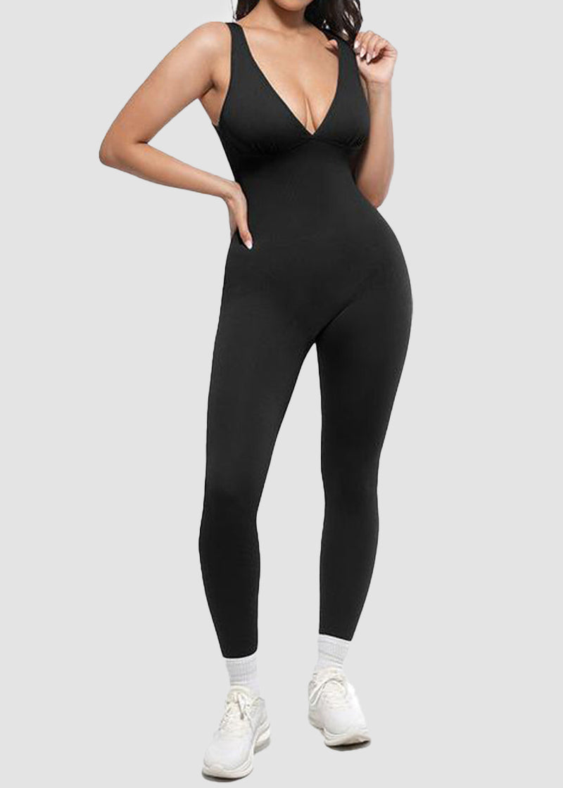 Deep V Tummy Control Sculpting Jumpsuit