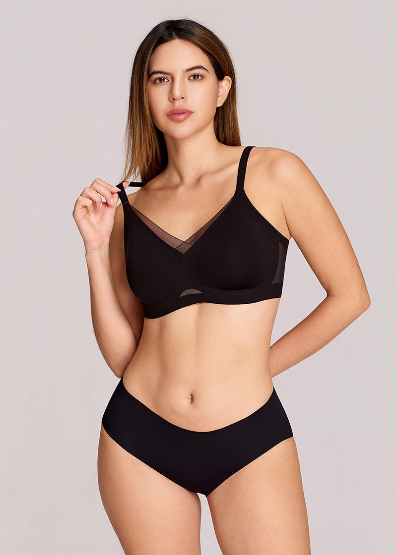 Comfort Mesh Crossover Wireless Bra
