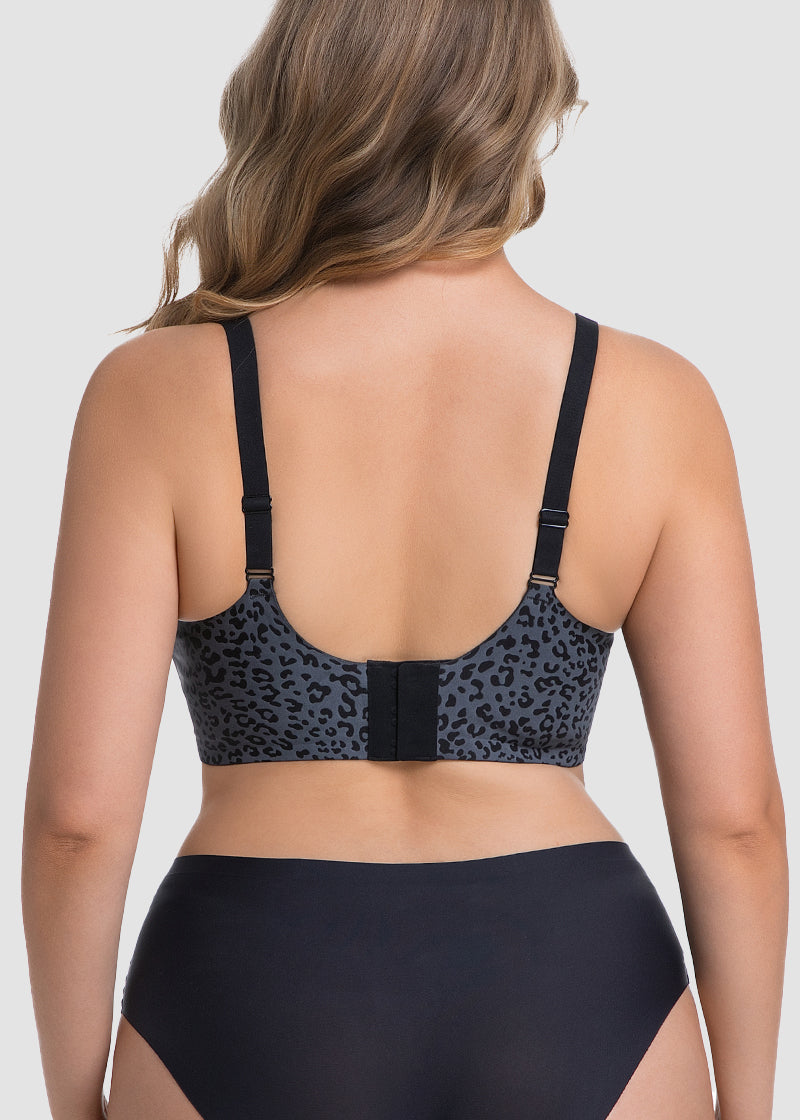 Wireless Leopard V-Neck Contour Bra