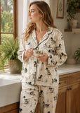 Women’s 2-Piece Mallard Duck Print Pajama Set with Short & Long Sleeve Options