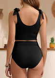 Double Tie High Waist Tummy Control Bikini Set