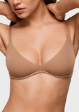 Unlined Plunge Balconette Bra with Underwire