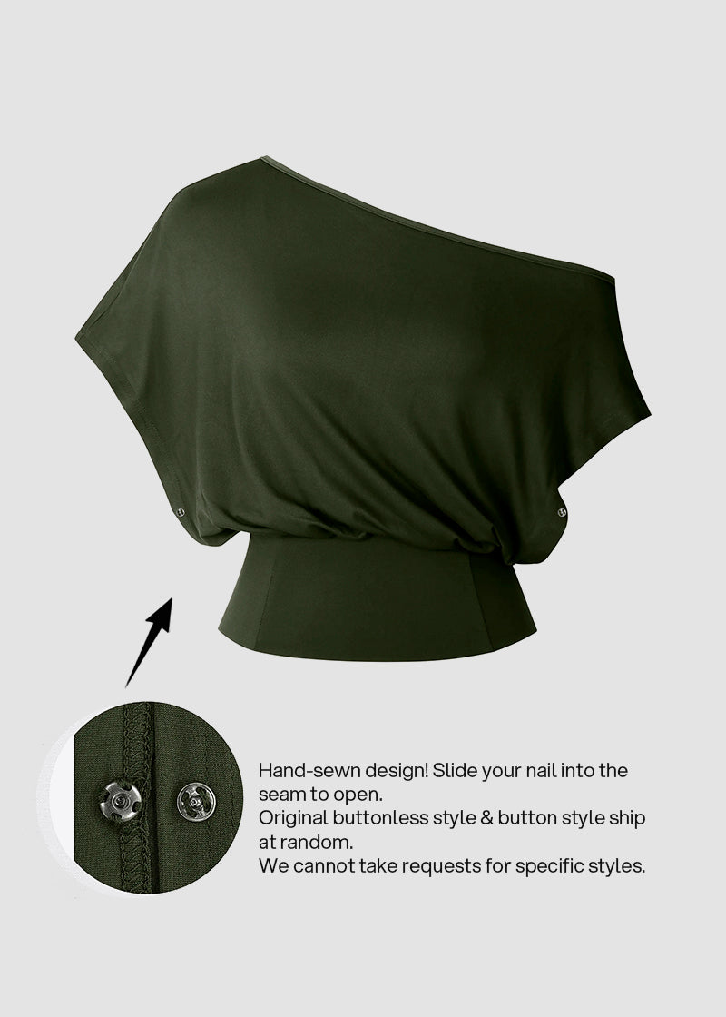 Off-Shoulder Y2K Crop Top with Open Underarm & Side Split
