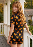 Cute Halloween Cartoon Print 2-Piece Pajama Set