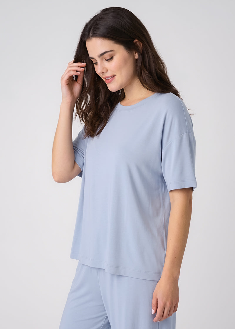 Women's Breathable Pajama Set with T-Shirt & Pocket Pants