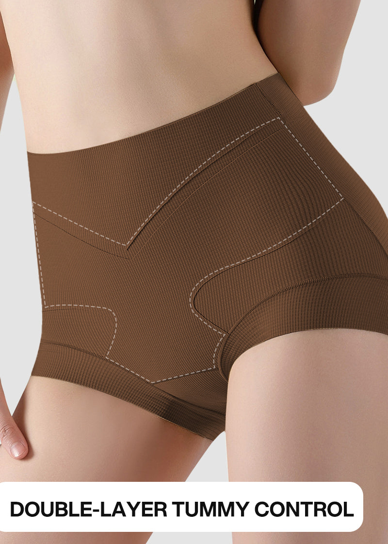 High-Waist Checkered Sculpting Panties (6 Pack)