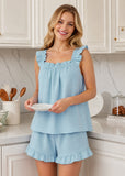 Soft Ruffle Tank Top & Shorts Pajama Set