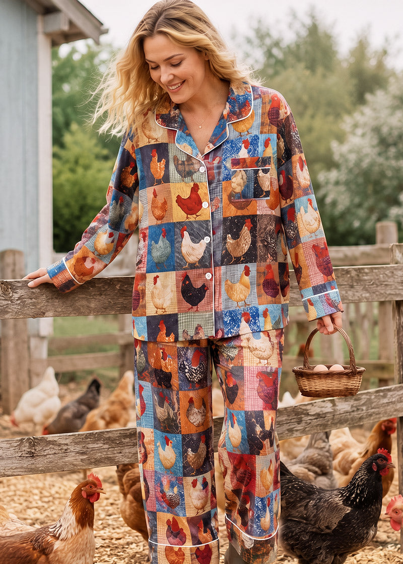 Women’s Check Print 2-Piece Pajama Set with Short & Long Sleeve Options
