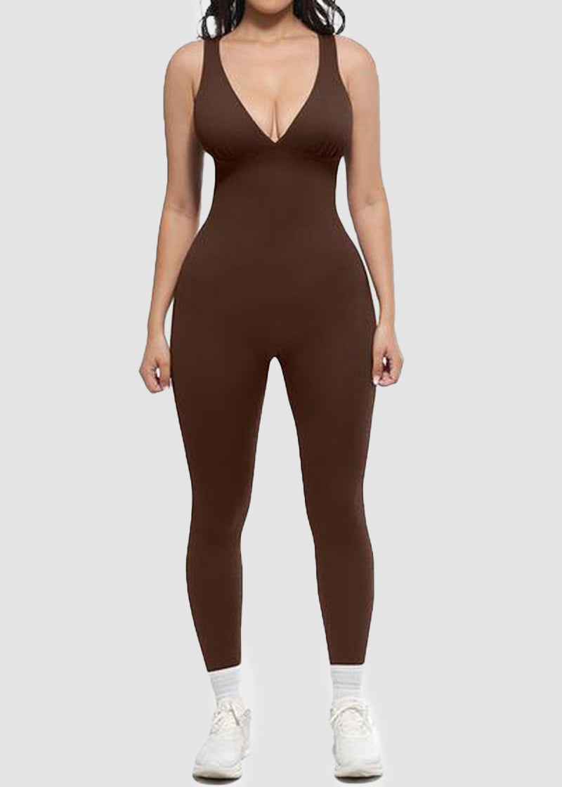 Deep V Tummy Control Sculpting Jumpsuit