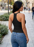 V-Neck Built-In Bra Tank for Everyday Comfort