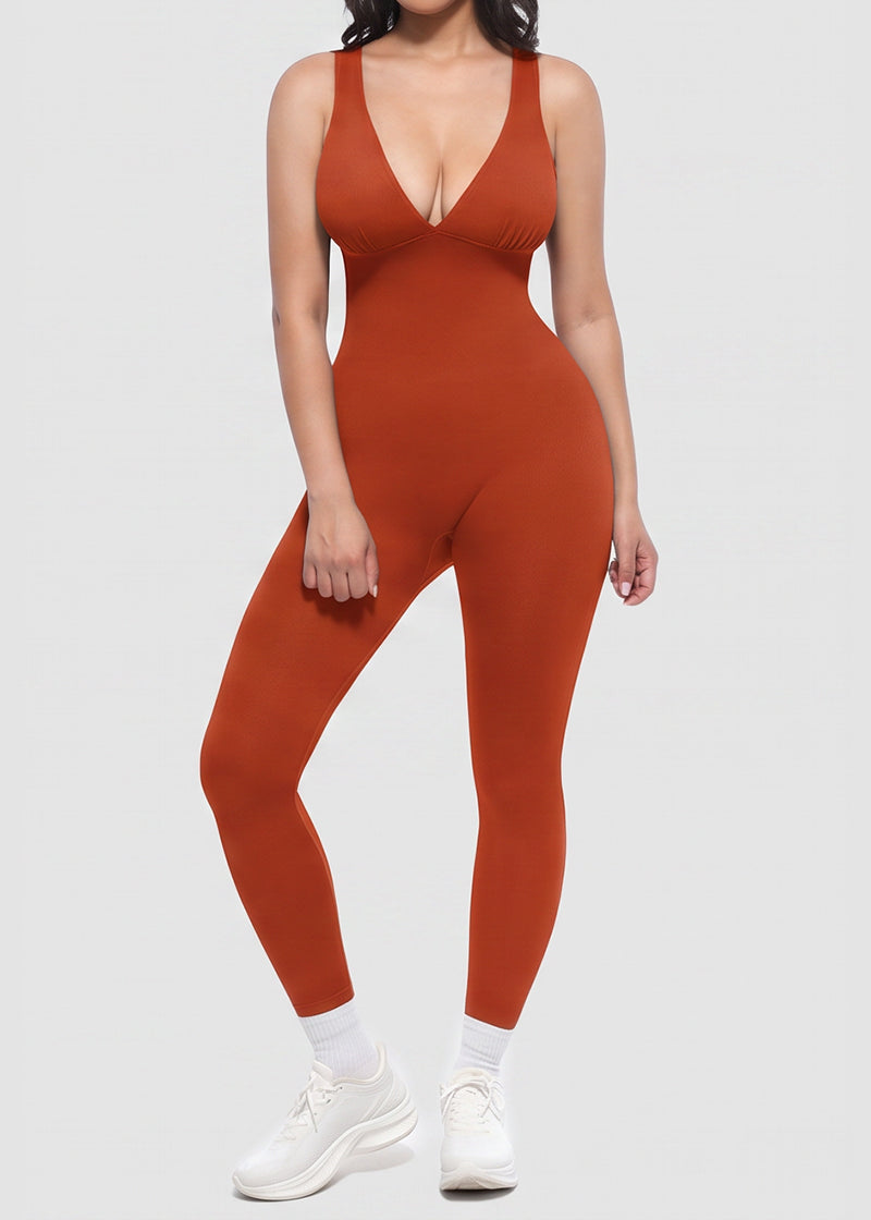 Deep V Tummy Control Sculpting Jumpsuit