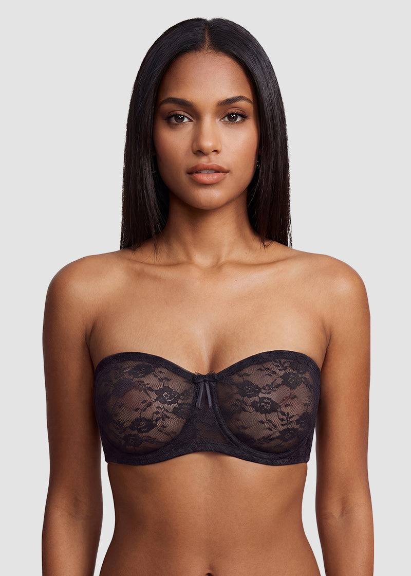 Stay-Put Strapless Lace Push Up Bra