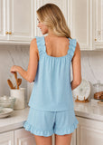 Soft Ruffle Tank Top & Shorts Pajama Set