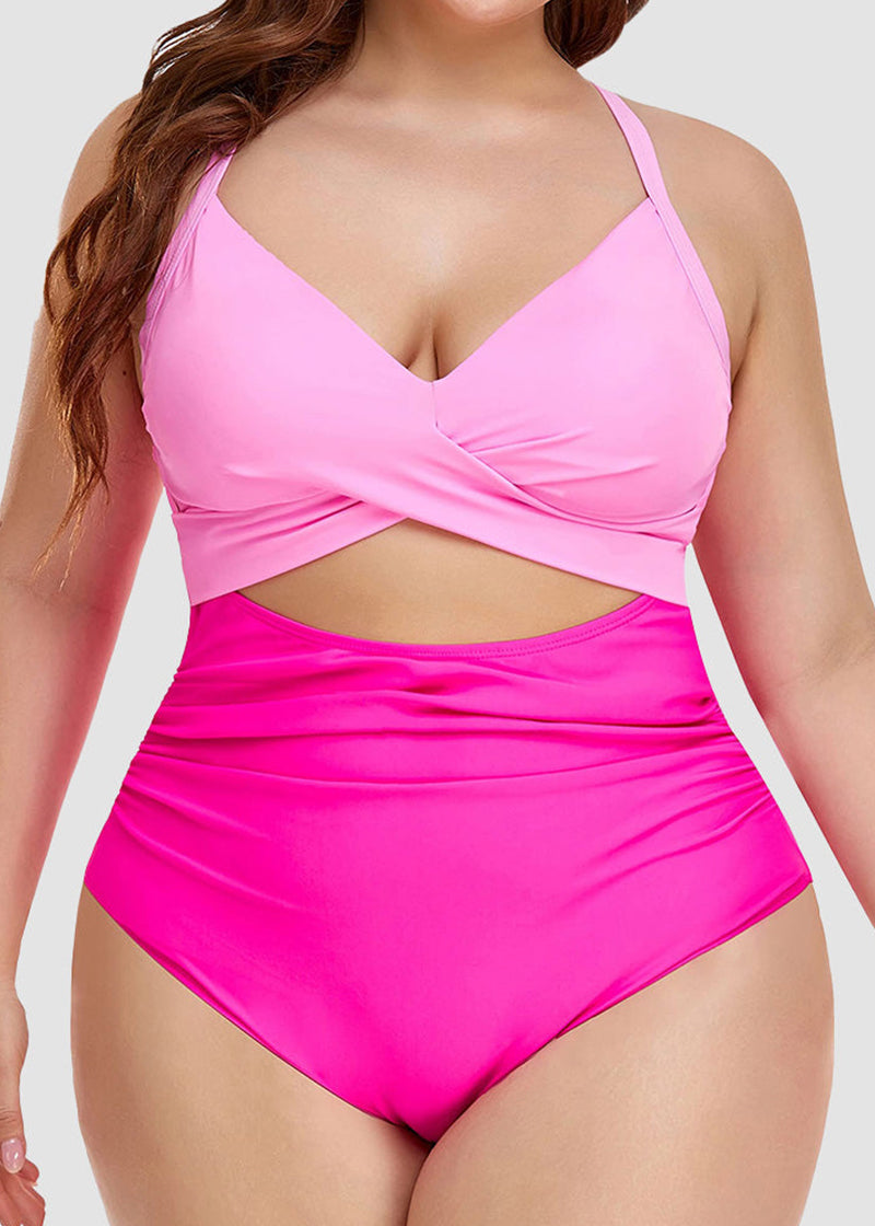 Tummy Control Cut Out Back Tie One Piece Swimsuit