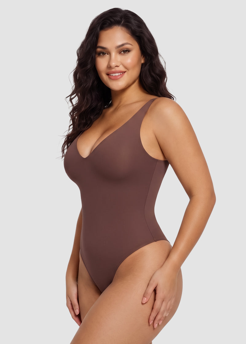 Deep V Sculpting Thong Bodysuit