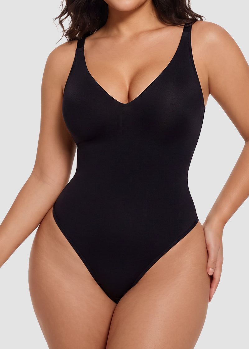 Deep V Sculpting Thong Bodysuit