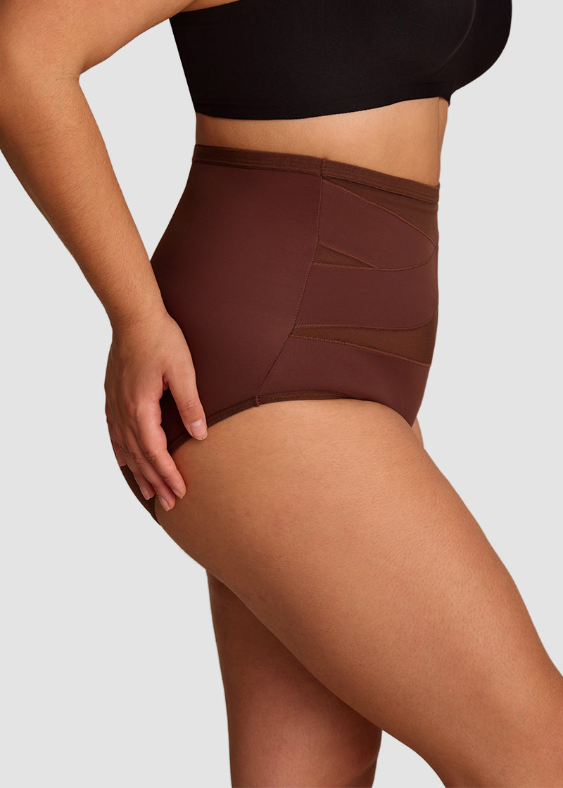 Plus-Size High-Waist Cross Tummy Control Panties (5 Pack)