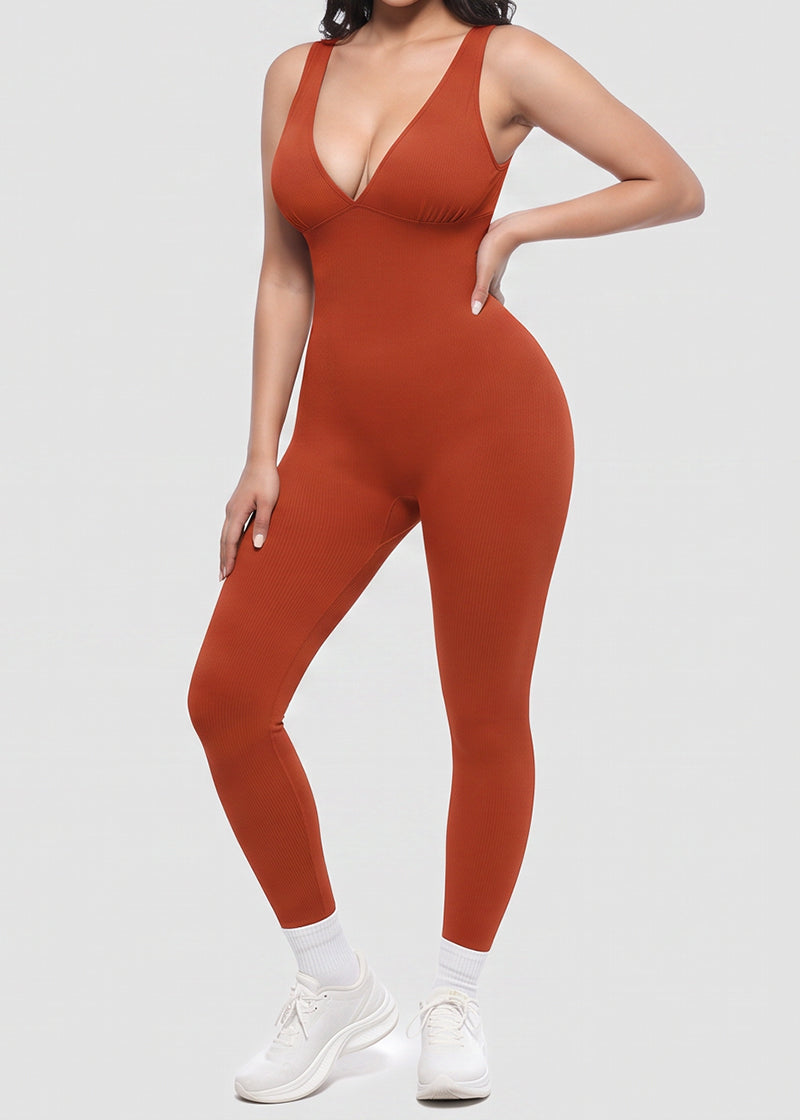Deep V Tummy Control Sculpting Jumpsuit