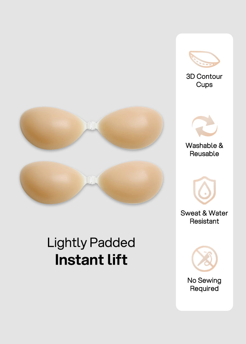 Front Closure Silicone Self-Adhesive Invisible Bra (2 pairs)