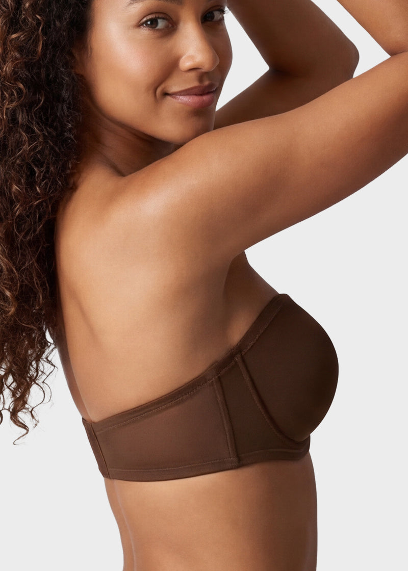 Strapless Mesh Balconette Underwire Bra