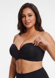 Seamless Strapless Push Up Bra with Front Closure & Removable Straps