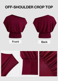 Off-Shoulder Y2K Crop Top with Open Underarm & Side Split