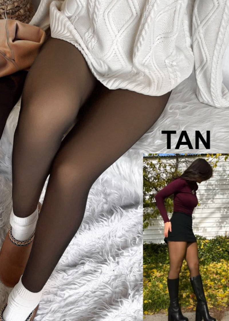 Semi Transparent Fleece Lined Tights