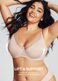 Unlined Mesh Panel Minimizer Bra