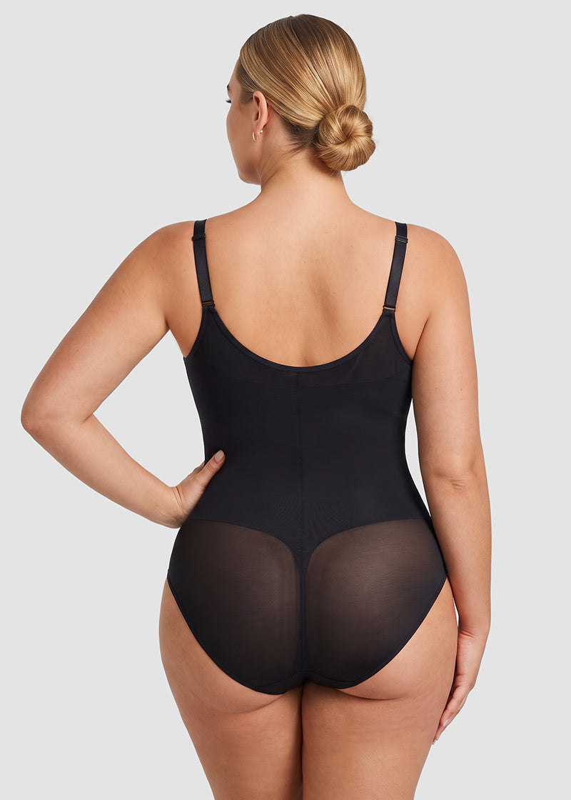 Zip-Front Tummy Control Shapewear Bodysuit