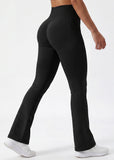 High-Waisted Mini Flare Yoga Leggings – Seamless Butt Lifting Pants